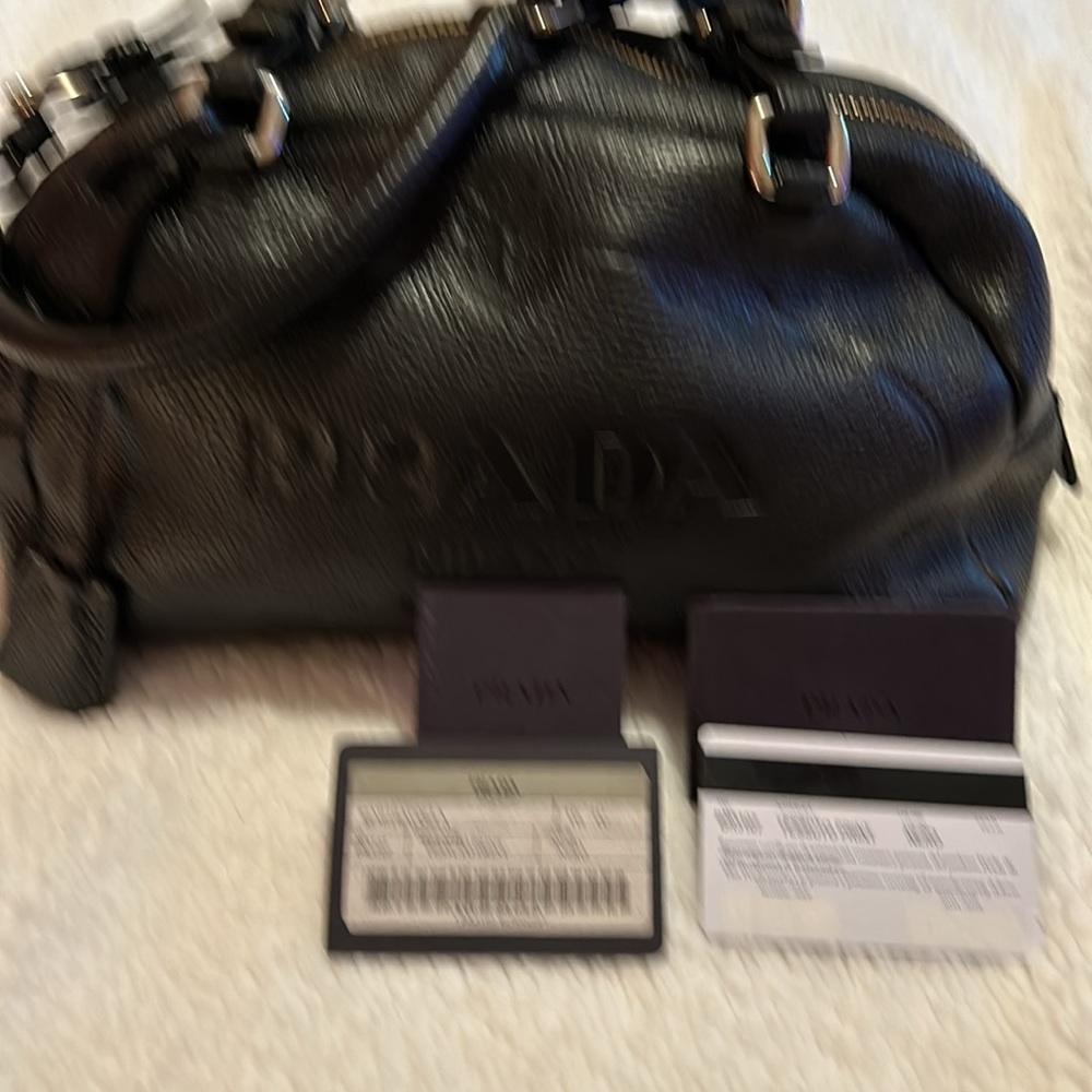 Authentic PRADA Tessuto Print Bowler Bag - Picture 2 of 13